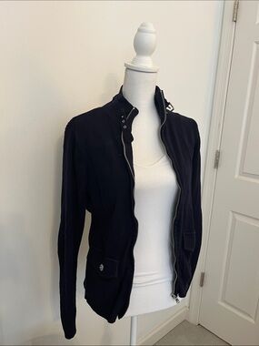 Women’s Navy Bomber Jacket - Classic Zip Front